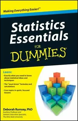 Statistics Essentials For Dummies By Rumsey Deborah J. • $4.58