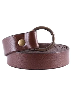 Brown Medieval Long Loop Belt Leather 160 Cm Reenactment Costume • £20.99