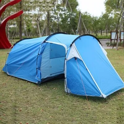 Family Tunnel Tent Outdoor Camping Tent 2-Person Ultralight Double-Walled W/Bag • £42.99