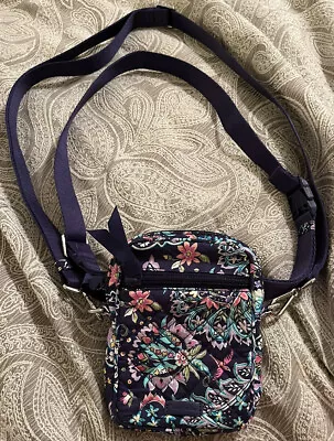 Vera Bradley Convertible Crossbody Belt Bag Purple With Floral Pattern • $35