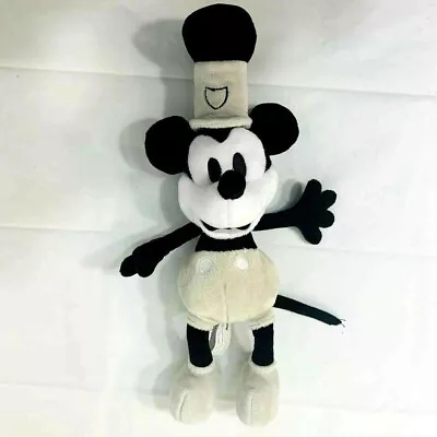 Vintage Disney Mickey Mouse Black & White Steamboat Plush Stuffed Animal • $13.99