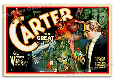 1915 Carter The Great Magician - Marvels That Obfuscate - Vintage Poster - 16x24 • $13.95