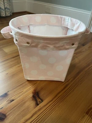 $12.99 • Buy Pottery Barn Kids Pink Polka Dot Canvas Storage Bin