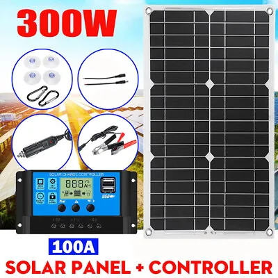 $102.99 • Buy 300W Solar Panel System Kit Complete Solar Power Generator 100A Home 110V Grid
