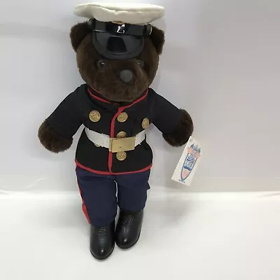 Brown Teddy Bear From Bear Forces Of America US Marine Corps Dress Blues 12  • $20