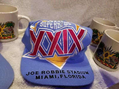 Vintage 1995 Super Bowl XXIX 29  49ERS  Big Logo Hat Mugsand Pins • $275
