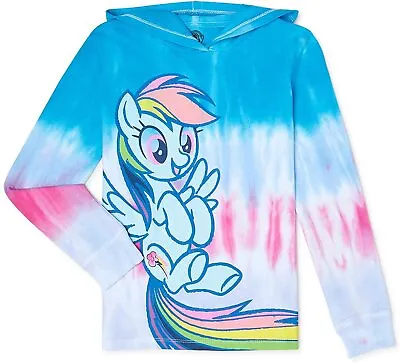 My Little Pony Girls Tie Dye Graphic Hoodie - Rainbow Dash/Pinkie Pie Sizes 4-16 • $9.99