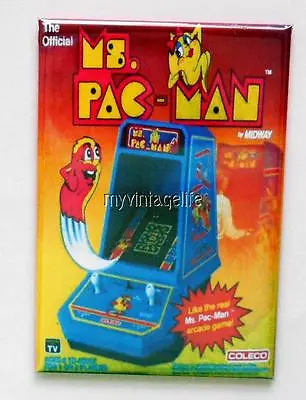 MS. PAC-MAN Table Top Arcade Game COLECO 2  X 3  Fridge MAGNET MIDWAY NOT TOY  • $8.25