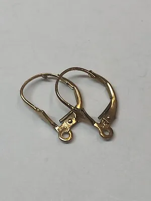 9ct Gold Continental Earring Safety Wire - Lever Back Earring Hooks 1 X Pair • £38