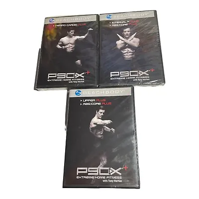 🔥 Lot Of 3 P90X+ Plus Extreme Home Fitness Workout DVDs W/ Tony Horton 🔥 • $15.96