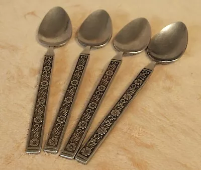GOLD STANDARD Tea Spoon Four Spoons NIGHT BLOSSOM Japan Stainless Flatware • $12