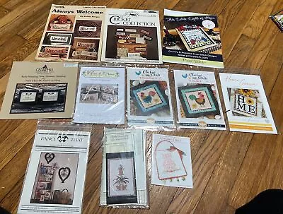 Vintage Counted Cross Stitch Sampler Patterns Lot Of 11 Primitive Country • $19.99