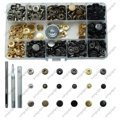 120Pcs Leather Snap Fasteners Kit Metal Button Snaps Press Studs 12.5mm 6Color • $15.13