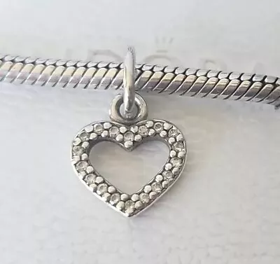 Genuine Pandora Bracelet Charm - Silver Symbol Of Love Heart Pendant Charm S925  • £6.50