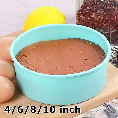 4/6/8/10inch Tins Baking Muffin Bakeware Non-stick Silicone Round Cake Pan Mould • £5.78