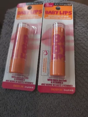 (2) Pack Lo Maybelline Baby Lips Moisturizing Lip Balm In 15 Cherry Me Hydrating • $11.99
