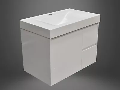 Bathroom Wall Hung Vanity Unit 750 With Polymarble Basin & Pop-up Waste • $395