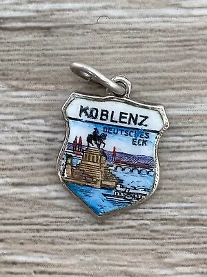 Koblenz Germany Tourism Souvenir Enamel Vintage 835 Silver Charm Pendant Shield • $16.14