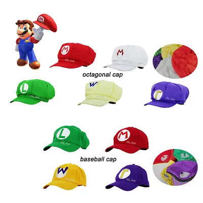 Super Mario Cap Bros Costume Luigi Wario Waluigi Embroidered Newsboy Hat Gifts • $7.99