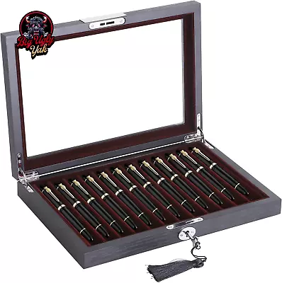Wood Pen Display Box Luxury Fountain Pen Collector 12 Slot Pen Storage Organizer • $74.99