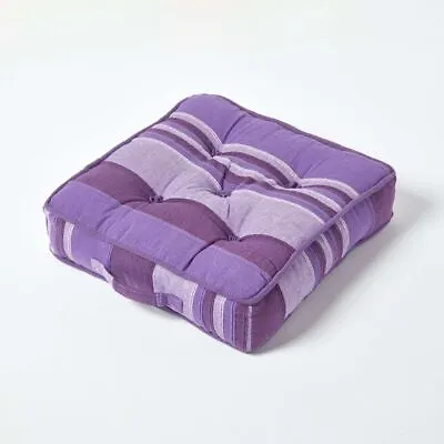 Morocco Striped Floor Cushion Outdoor Garden Dining Booster Seat Pads Square • £14.99