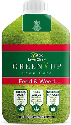 Vitax 1L Green Up Liquid Lawn Feed And Weed Combined Fertiliser And A Weedkiller • £17.99