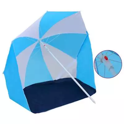 Beach Umbrella Shelter Blue And White 180 Cm Fabric Outdoor Hiking Tent VidaXL • $43.99