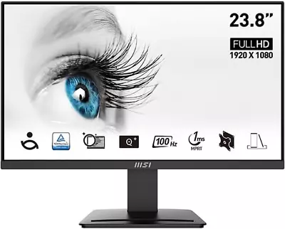MSI PRO MP2412 23.8  Eye Care Ergonomic Business Computer Monitor FHD 1920X1... • $127.20
