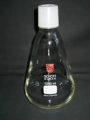 $62.99 • Buy Schott Duran Glass 45/40 Joint 1000mL Erlenmeyer Flask For Filtering Apparatus