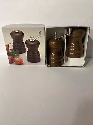 Vintage Olde Thompson Sheffield Walnut Pepper Mill And Salt Shaker 4” MCM  • $24.95