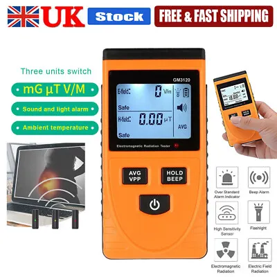 Electromagnetic Radiation Detector GM3120 LCD Electric Field Tester EMF Meter UK • £21.39