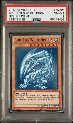 PSA 8 NM Blue-Eyes White Dragon DPKB-EN001 Super Rare Duelist Pack Kaiba 2010 X1 • $49.99