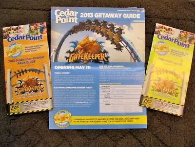Cedar Point Amusement Park 2013 GATE KEEPER Coaster Brochures / Guides With Maps • $6.50