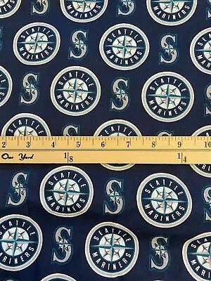 1/4 Yard 9”x58” Seattle Mariners Print MLB Baseball Cotton Quilting Fabric • $3.99