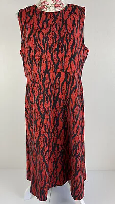Womens Sleeveless Aline Dress Red Black Size M/L Christmas Holiday Party Casual • $10.55