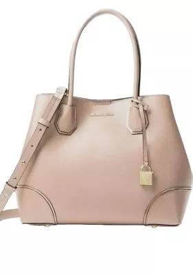 Nwt Michael Kors Mercer Gallery Med Center  Pebble Leather Satchel In Fawn. Fs • $54.50