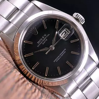 Rolex 1500 Black Dial 34mm Stainless Steel DateJust Automatic Watch • $3500