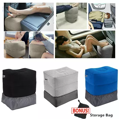 Inflatable Foot Rest Travel Air Pillow Car Plane Cushion Leg Footrest Kids Bed • $18.98