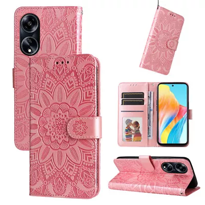 Flowers Pattern Wallet Flip Case Cover For Oppo A38 A18 A78 A98 A57 A96 A77 A76 • $12.14