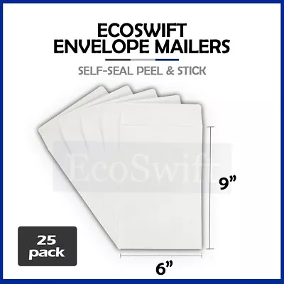 25 EcoSwift White Self-Seal Mailing Shipping Kraft Paper Envelope 28 Lb. 6  X 9  • $5.39