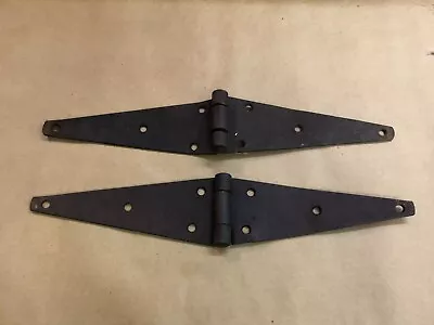 Pair Of Vintage Barn Door Strap Hinges 15 7/8  Long 2 3/4” Wide Rustic • $9.99