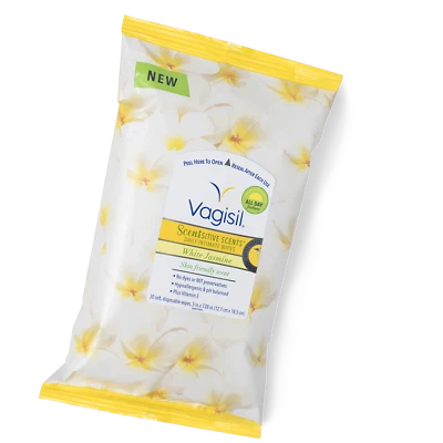 $13 • Buy 2 X Vagisil Scentsitive Scents Plus  Vaginal Wipes White Jasmine 60 Count