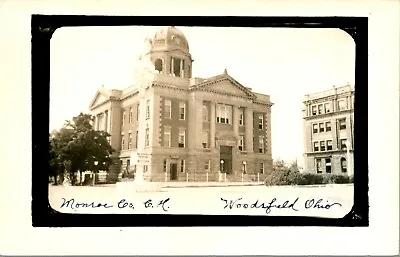 RPPC Monroe County Courthouse - Woodfield Ohio OH UNP Postcard • $43.95