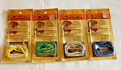 VTG NEW 4 Packages GOODY Stay Tight RIBBON BARRETTES Made In USA 1981 NIP • $13