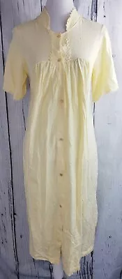 Vintage Nancy King Lingerie Nightgown Sleepwear Button ShortSleeve Yellow S 3369 • $17.50