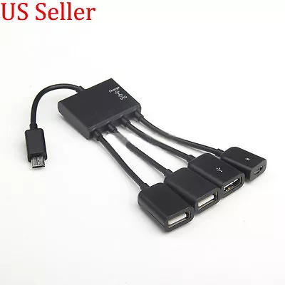 4in1 Micro USB OTG Hub Extension Adapter Charging Cable For Android Phone&Tablet • $7.98