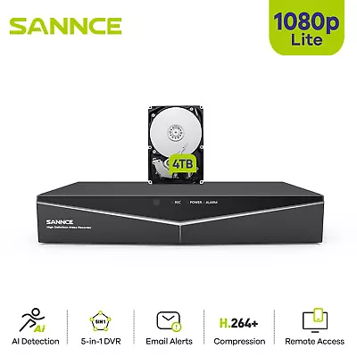 SANNCE 5in1 16CH DVR HD 1080P Lite Security Video Recorder For Camera System Kit • $64.34