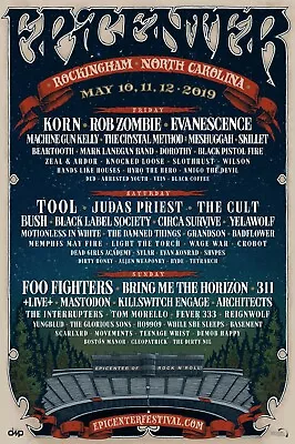 EPICENTER 2019 CONCERT TOUR POSTER-Korn Tool Foo Fighters RobZombie The Cult • $18.18