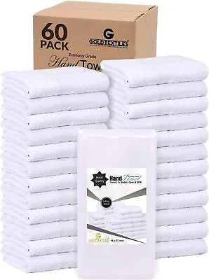 White Hotel Collection Hand Towels Set 15x25 Cotton Blend Bulk Pack Face Towel • $20.99