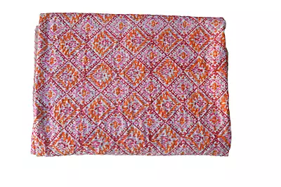 Hand Block Print King Cotton Kantha Quilt Throw Blanket Bedspread Indian Gudari • $60